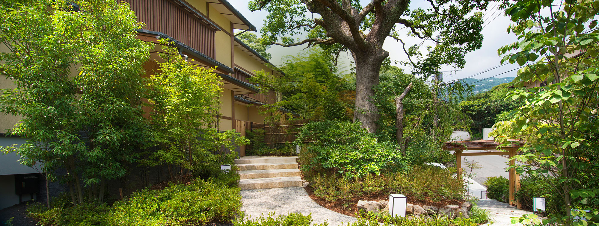 Water feature in the garden and outdoor private bath。